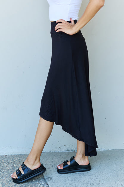 Melancholy Musings High Waisted Flare Maxi Skirt in Black