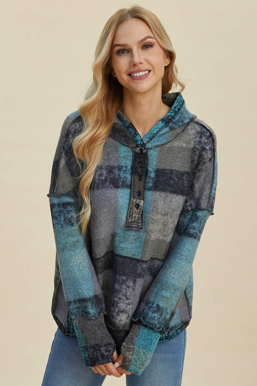 Nomad of Nonsense Plaid Oversized Hoodie