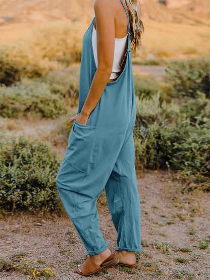 Wishing Well Wonder Jumpsuit V-Neck Sleeveless with Pockets