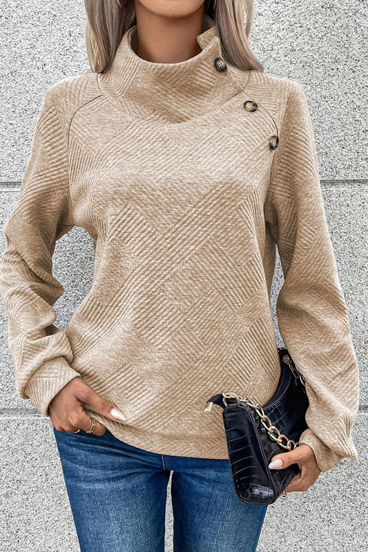 Woven Branches Turtleneck Womens' Sweatshirt