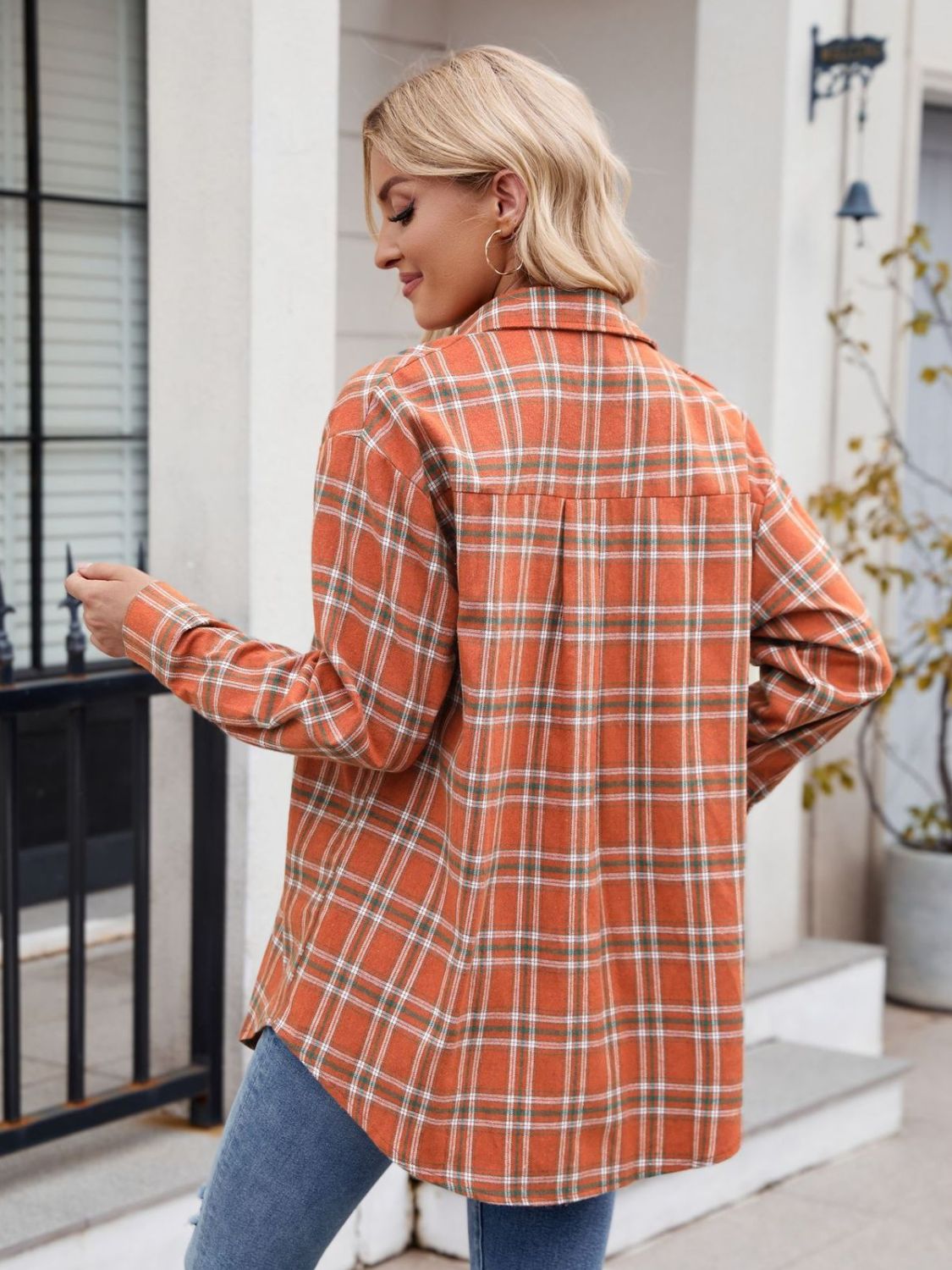 Wondering Wood Plaid Button Up Long Sleeve Shirt