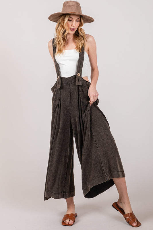 Protagonist Full Size Wide Strap Wide Leg Overalls