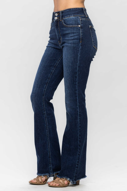 Cobblestone Path Hi-Rise Frayed Hem Bootcut Jeans