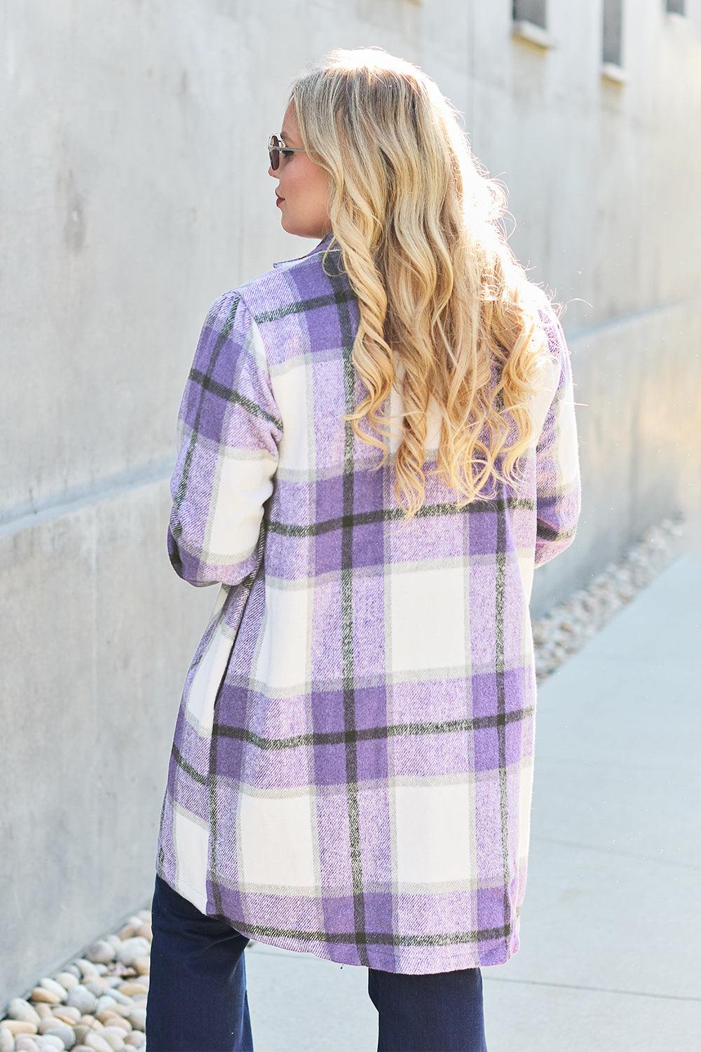 Timeless Plaid Button Up Lapel Collar Coat