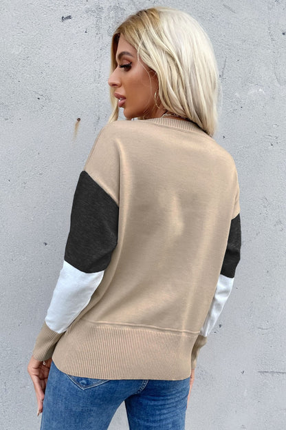 Tea Party Tiers Color Block Pullover Sweater