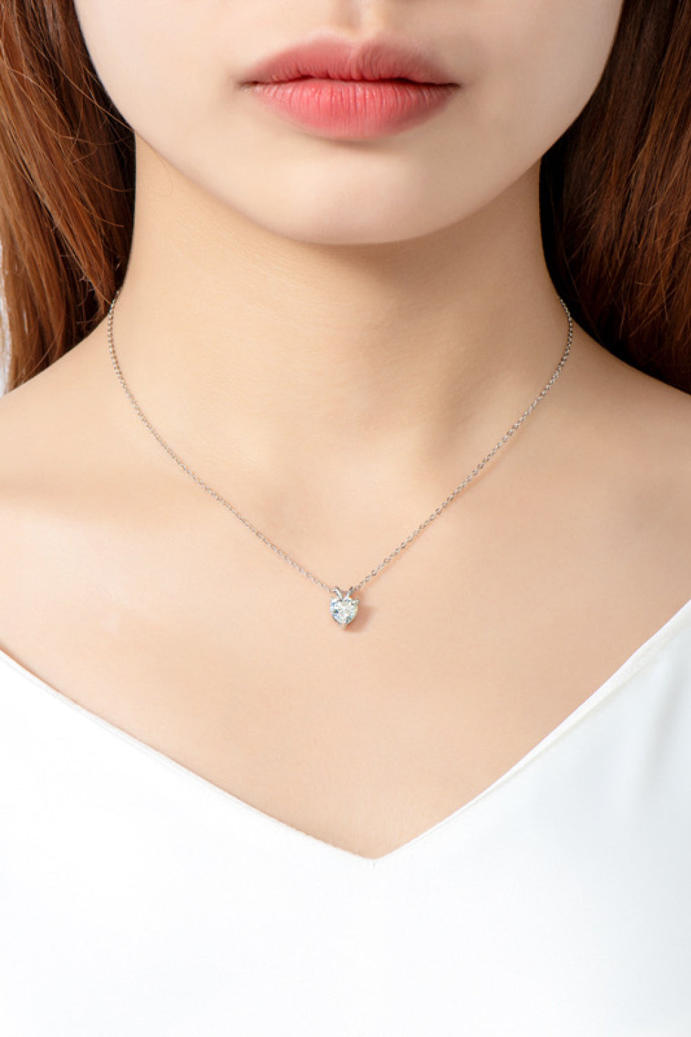 'Phantom Desire' Moissanite 1 Carat Heart-Shaped Pendant Necklace