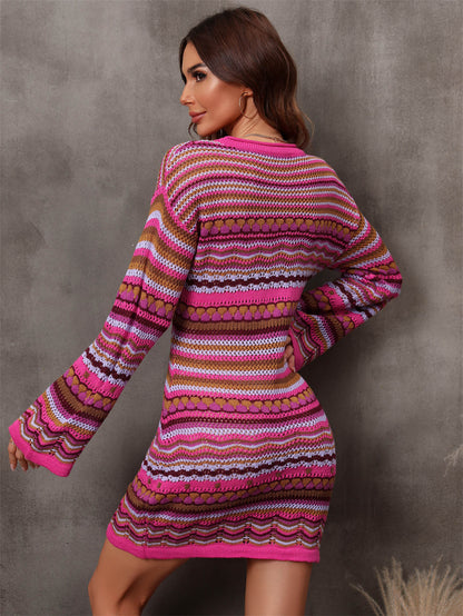 March Hare Colorful Striped Sweater Dress