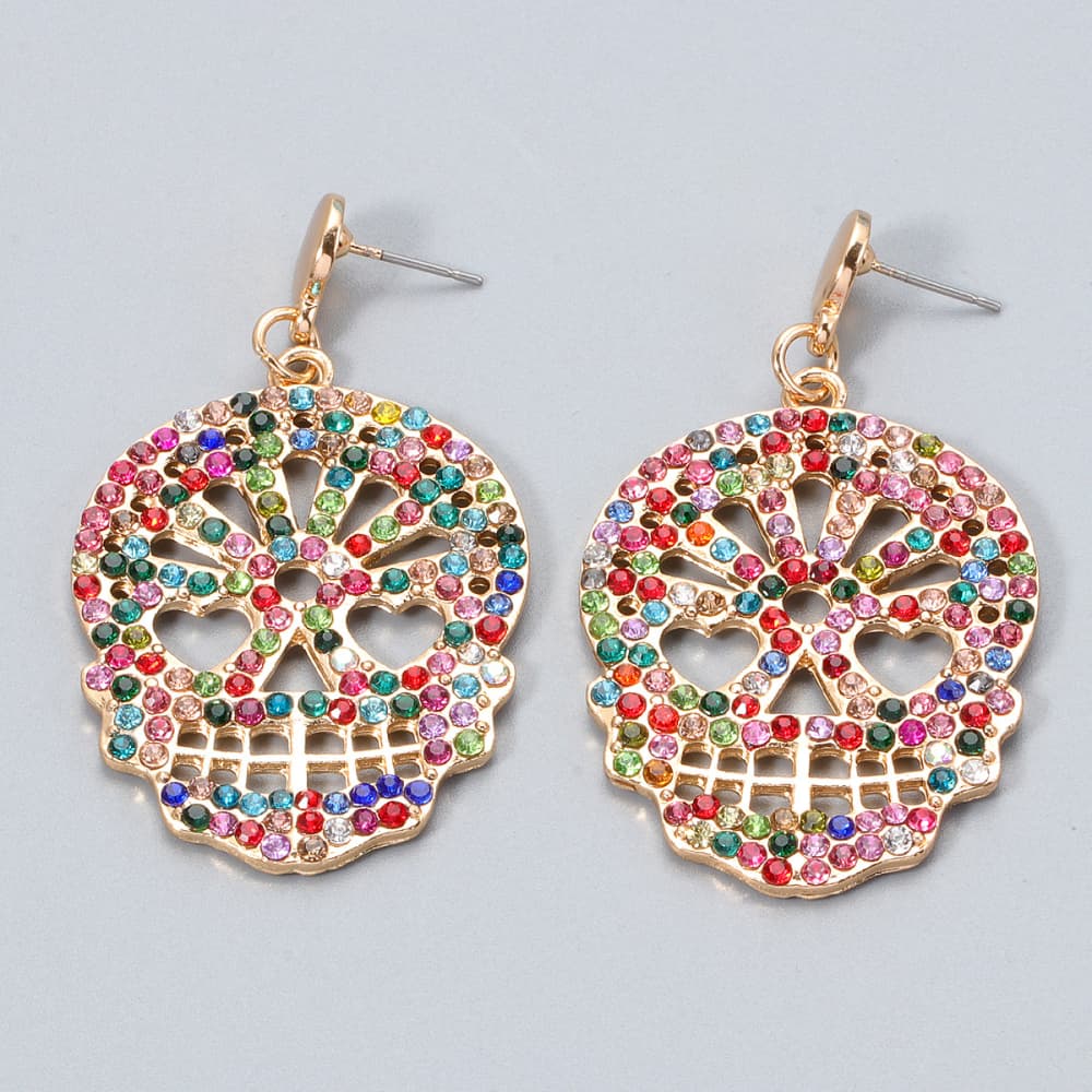 'Mystical Skull' Rhinestone Earrings