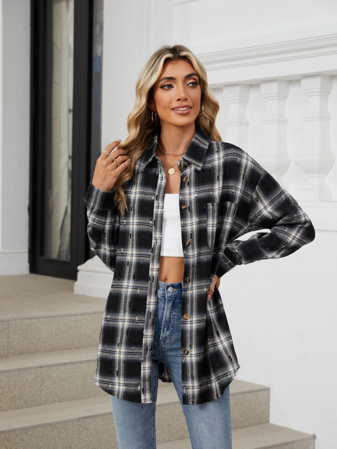 Ciderwood Plaid Button Up Long Sleeve Shirt