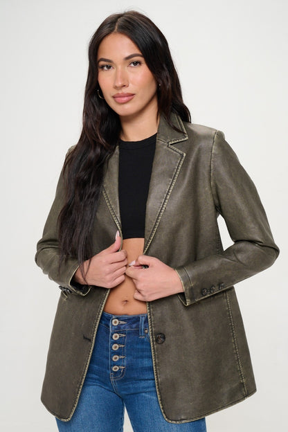 Riot Raven Vegan Leather Blazer