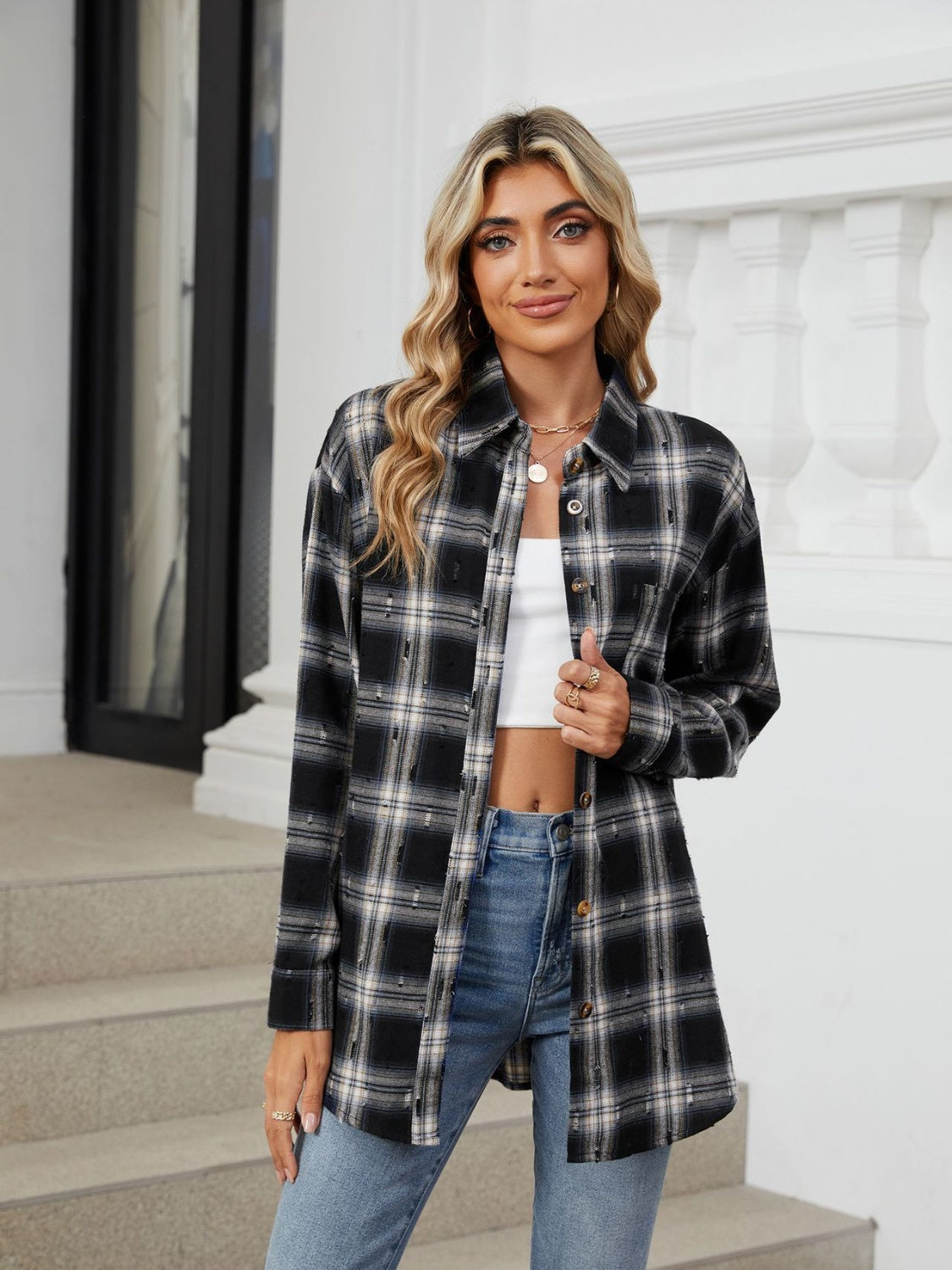 Ciderwood Plaid Button Up Long Sleeve Shirt