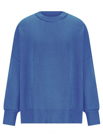 Hemlock Haze Reverse Seam Side Slit Sweater