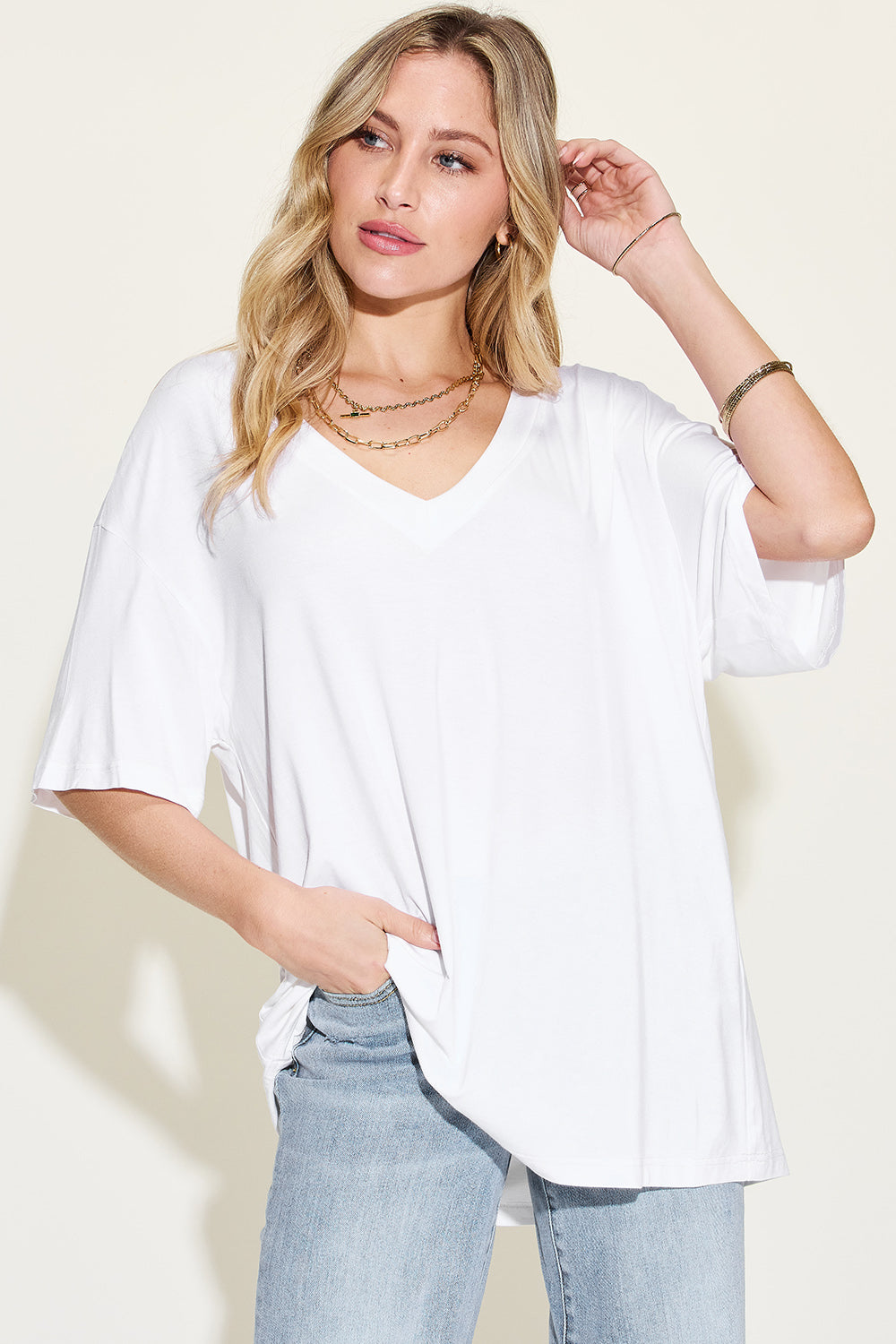 Luxe Lullaby Bamboo Ultra Silky V-Neck T-Shirt