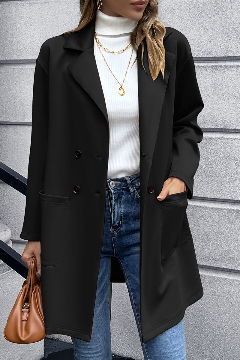 In The Queen's Court Lapel Collar Long Sleeve Blazer