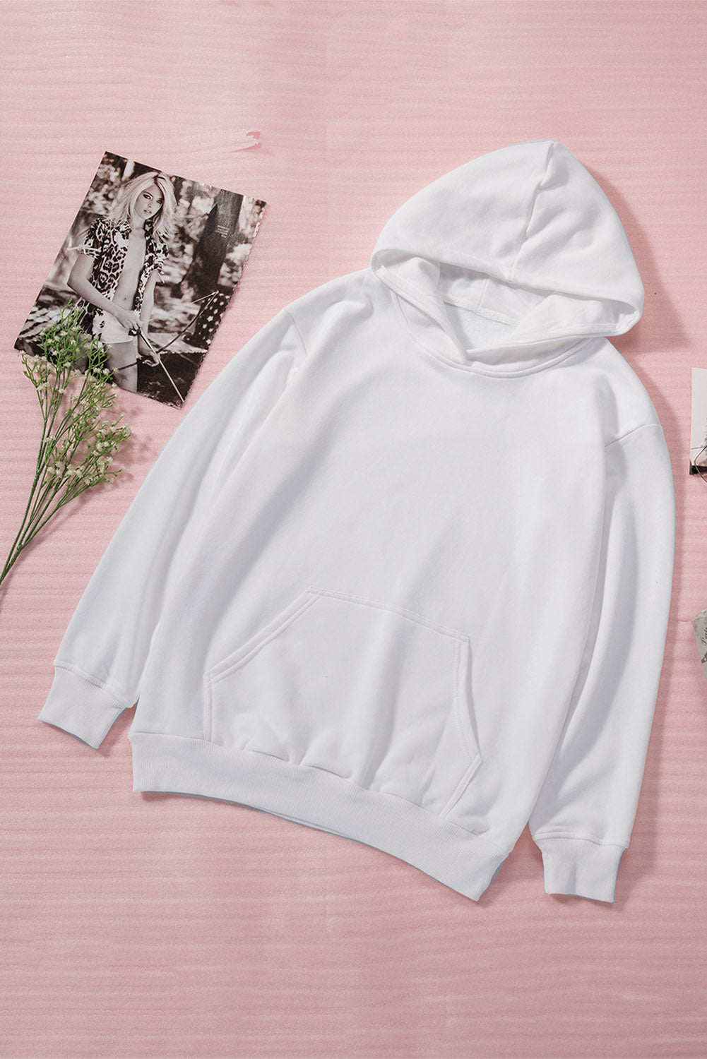 Sundown Serenade Dropped Shoulder Front Pocket Hoodie