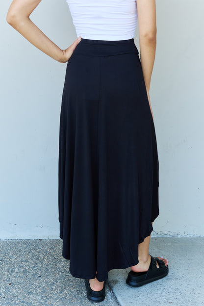 Melancholy Musings High Waisted Flare Maxi Skirt in Black