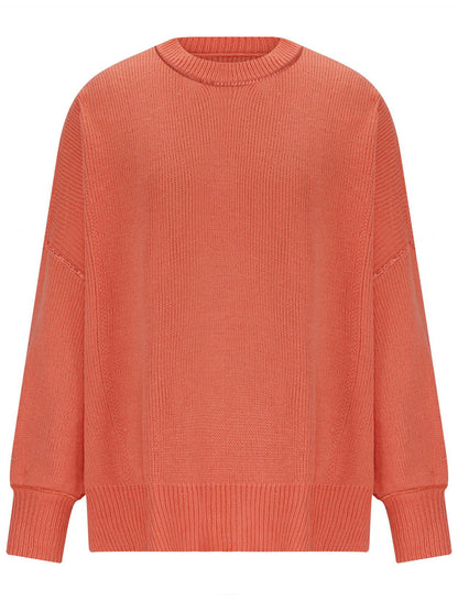 Hemlock Haze Reverse Seam Side Slit Sweater