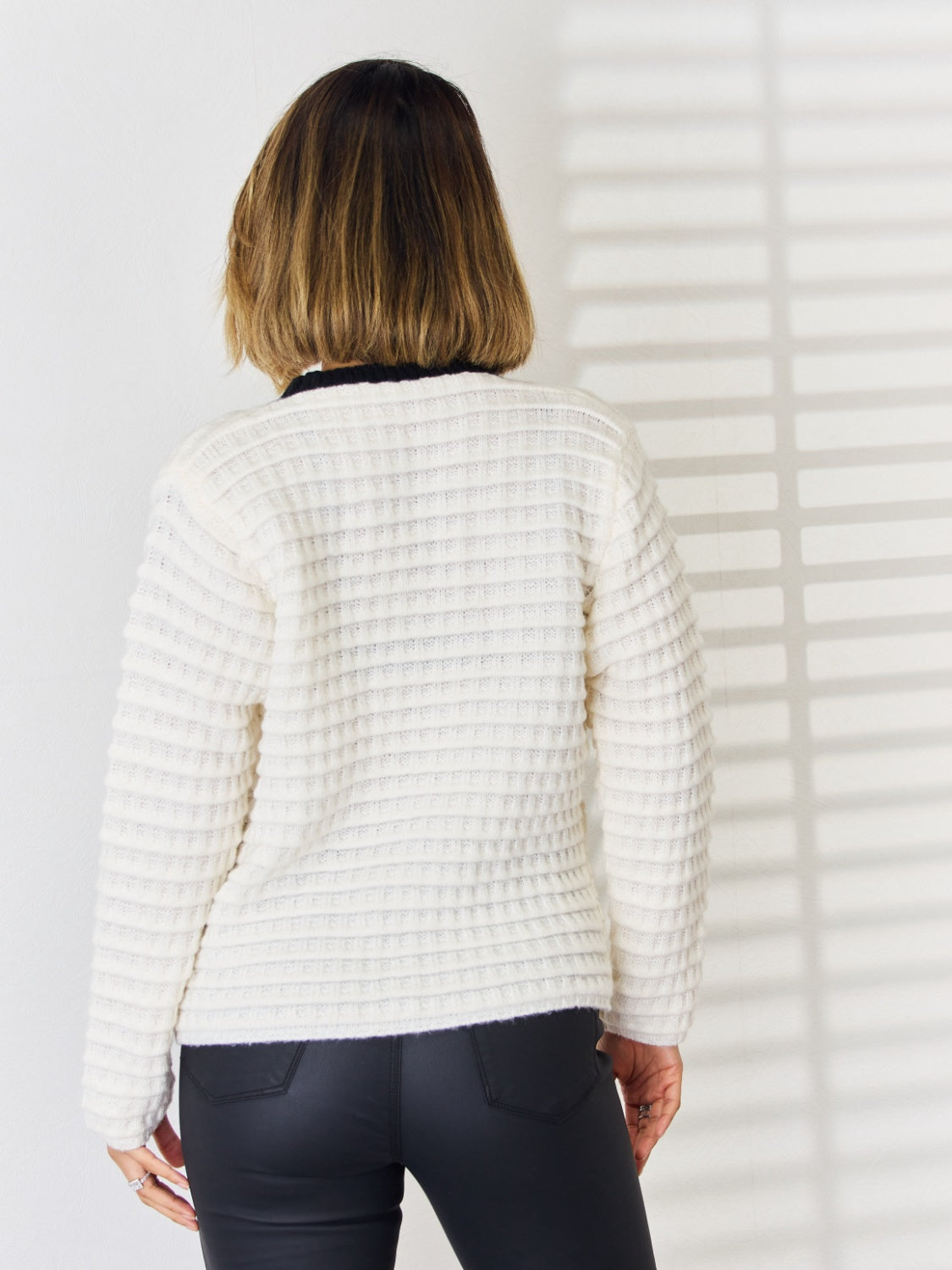 The Queen's Gambit Contrast Trim Button Up Cardigan