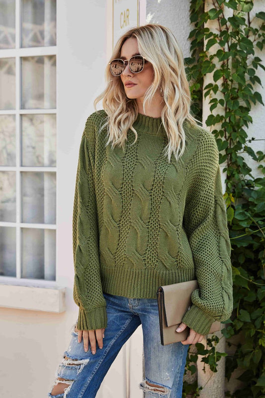 Cedar Spell Knit Cabled Fall Sweater