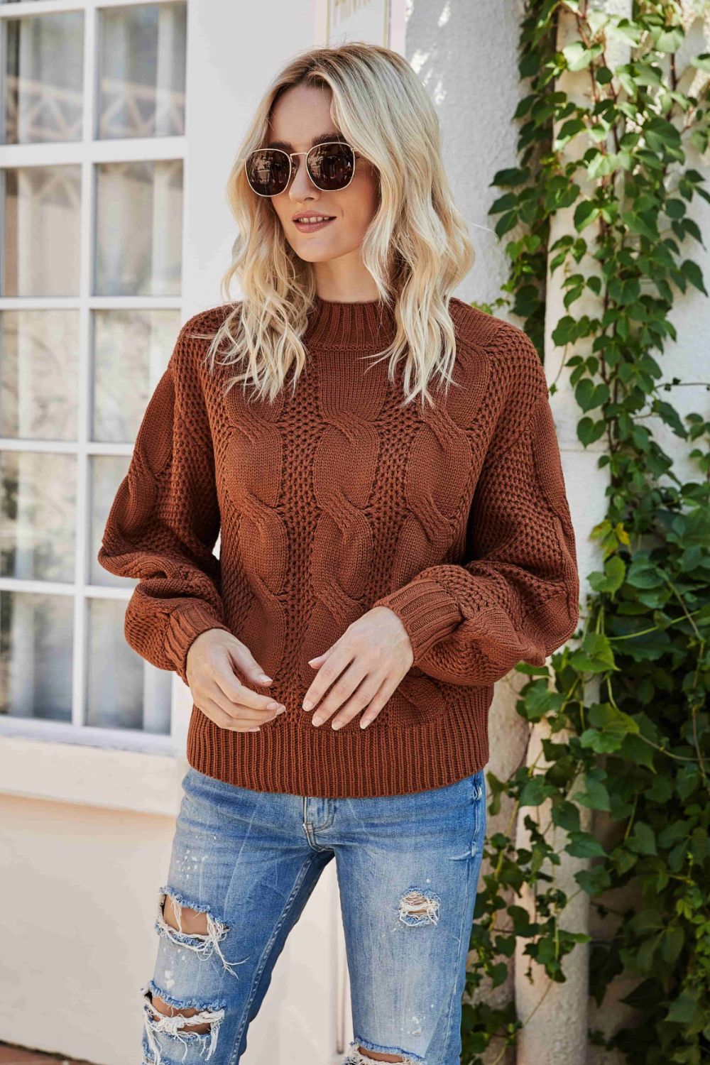 Cedar Spell Knit Cabled Fall Sweater