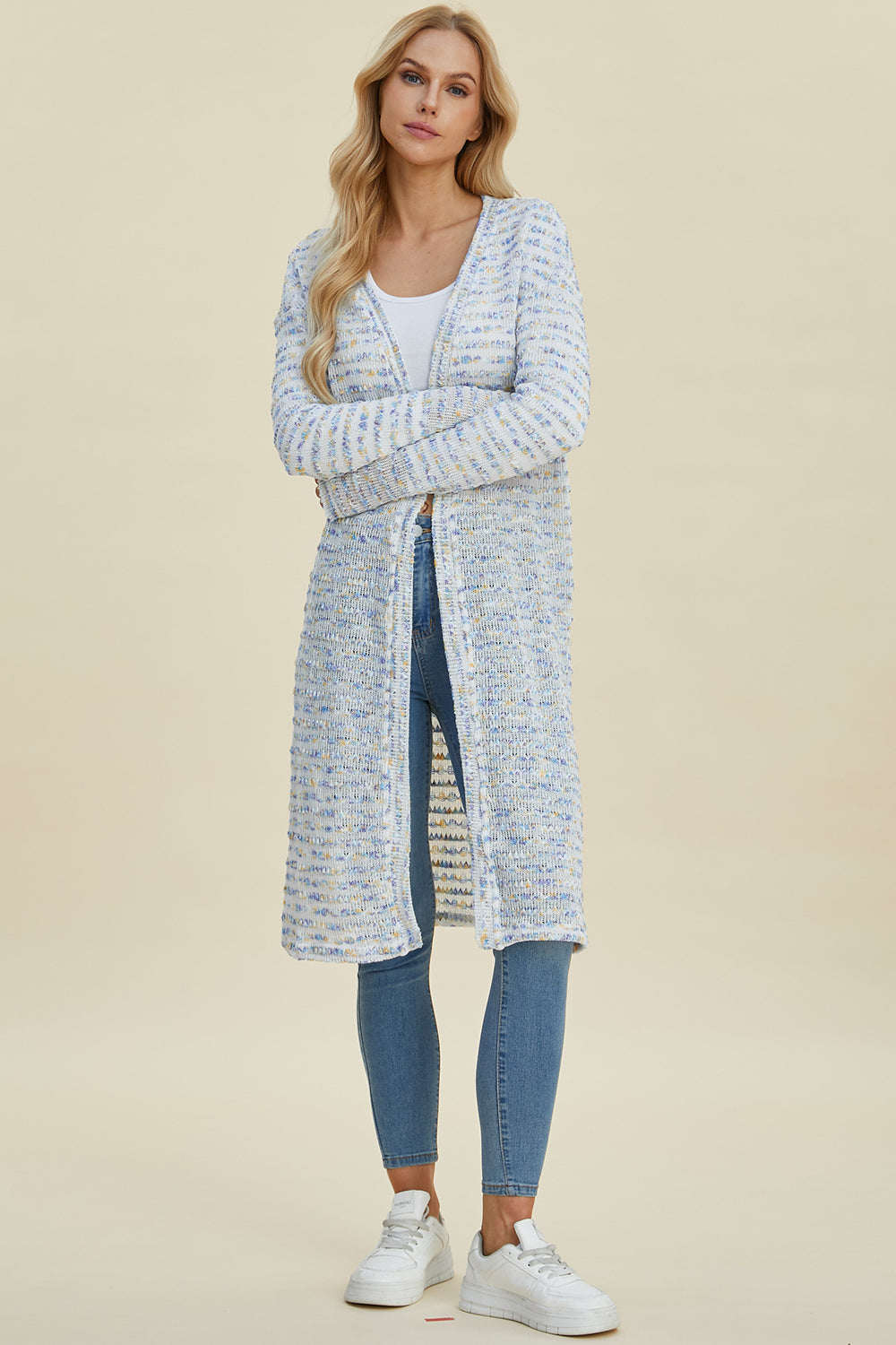 Miss Fairchild Full Size Open Front Longline Cardigan