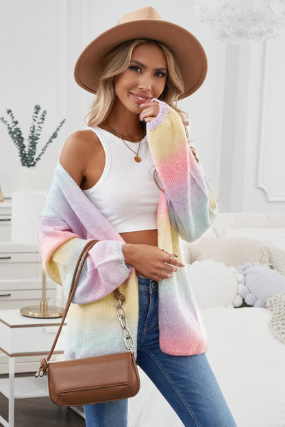 Wonderland Woven Balloon Sleeve Dropped Shoulder Cardigan