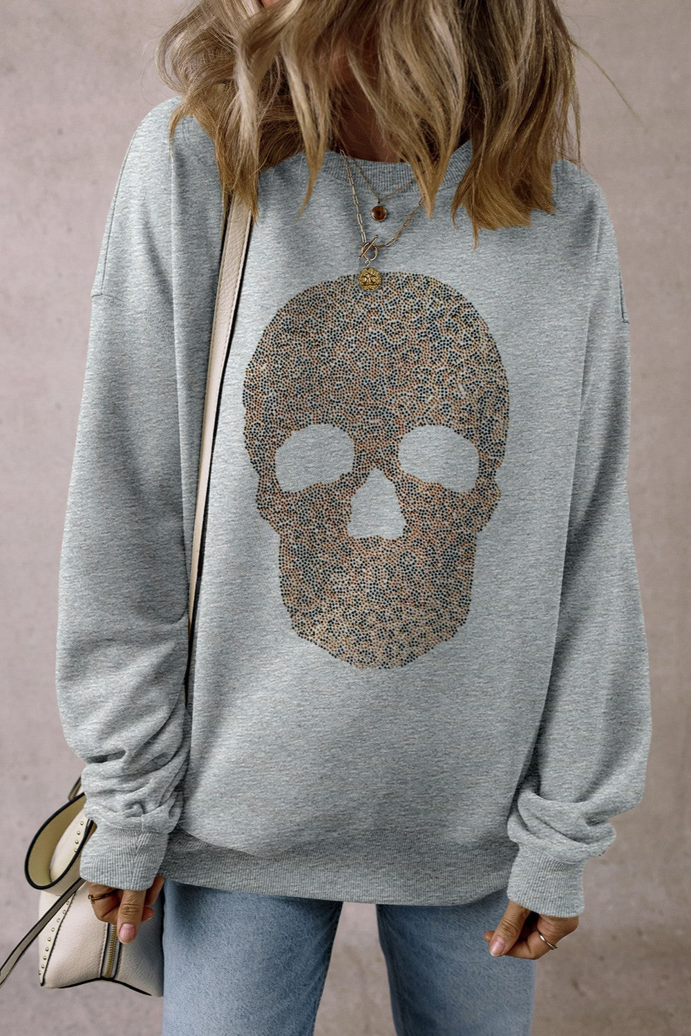 Skull and Rhinestones Sweatshirt