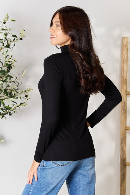 Eclipse Elegance Everday Turtleneck Long Sleeve Blouse