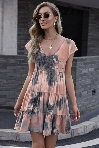 Ivy Lane Tie-Dye Ruffle Hem Dress