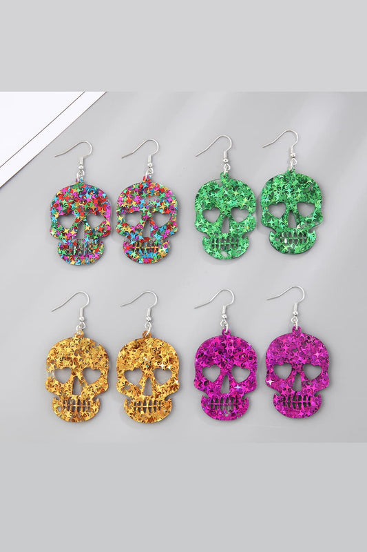 The Joyful Dead Skull Drop Earrings