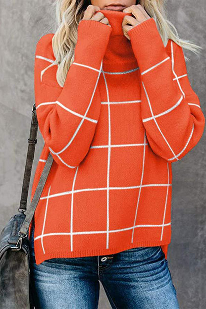 The Queens Court Turtleneck Windowpane Sweater