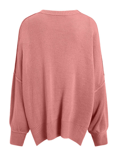 Hemlock Haze Reverse Seam Side Slit Sweater