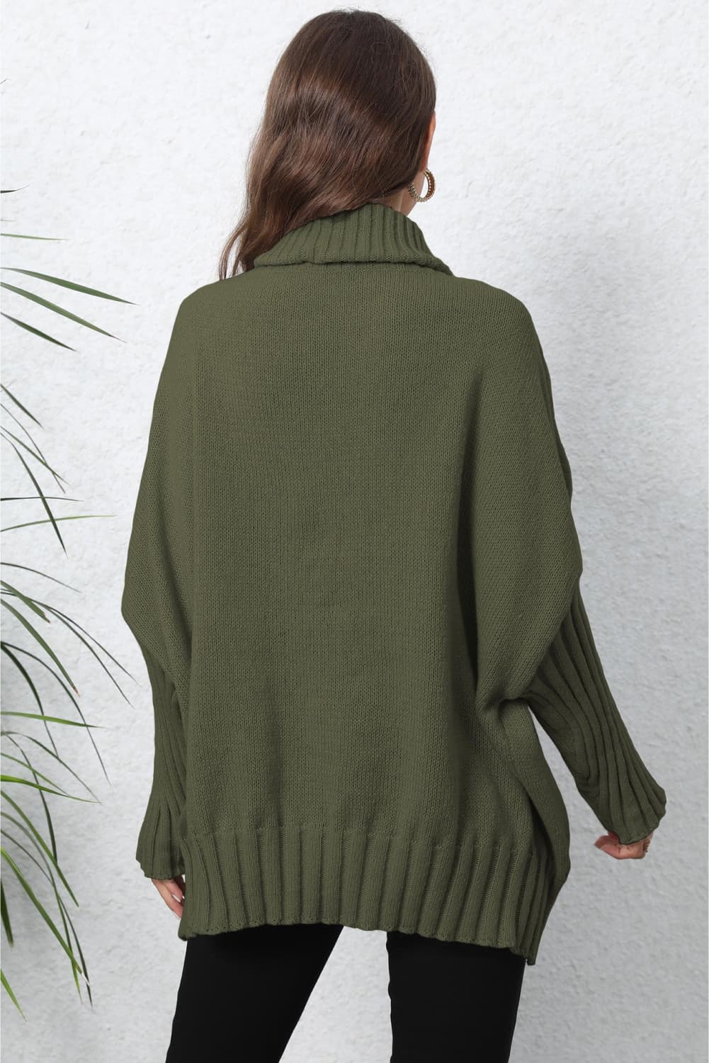 Quinn's Turtle Neck Long Sleeve Ribbed Sweater