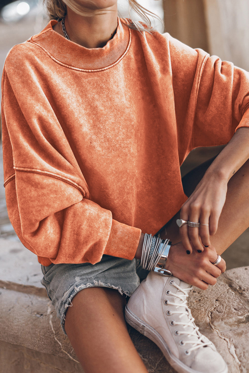 Alize Stone Washed Oversized Sweatshirt