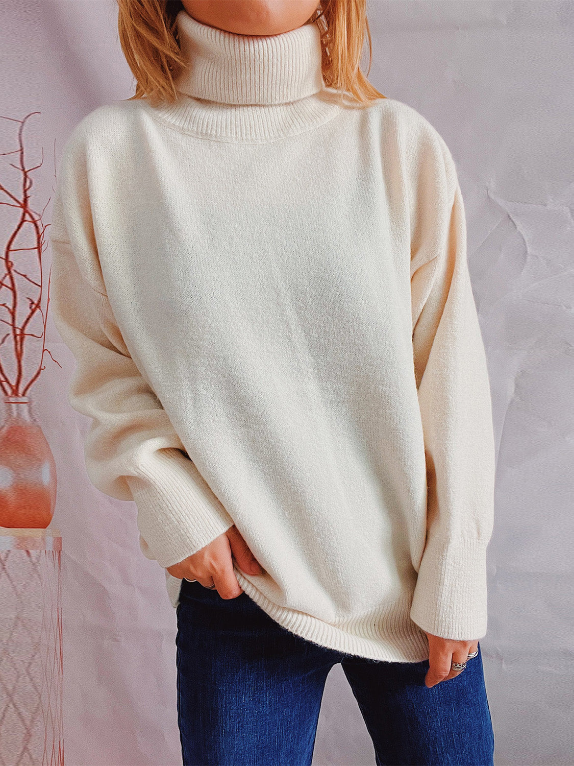 The Scholar's Snug Turtleneck Long Sleeve Sweater