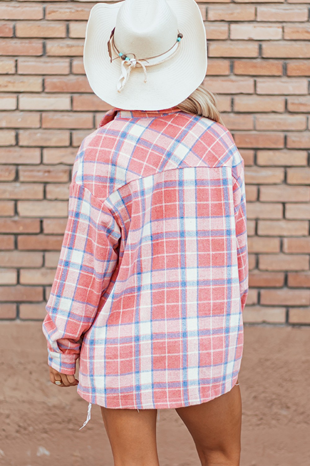 Rustling Lore Plaid Button Up Long Sleeve Shacket