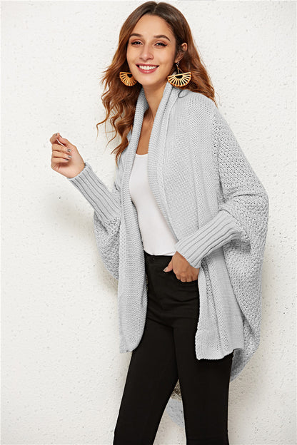 Inkblot Open Front Dolman Sleeve Longline Cardigan