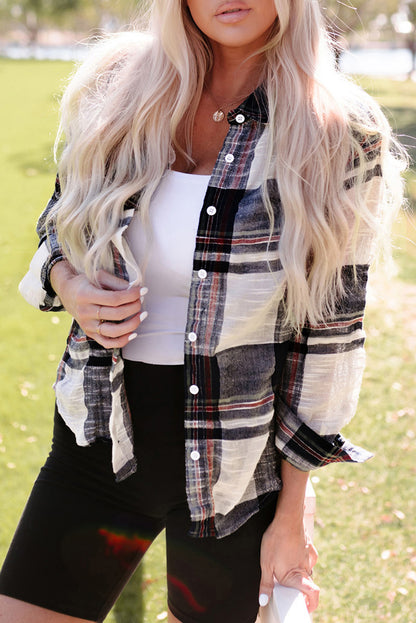 Whispering Pines Plaid Button Up Long Sleeve Shirt