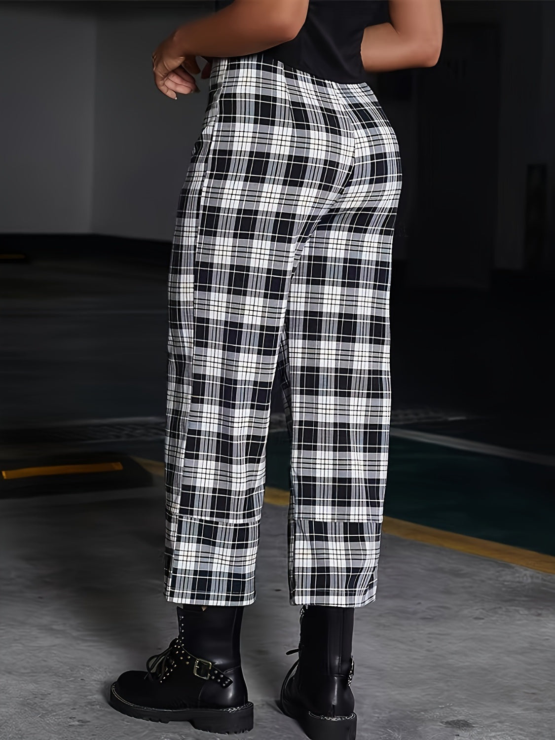 Reverie Plaid High Waist Pants