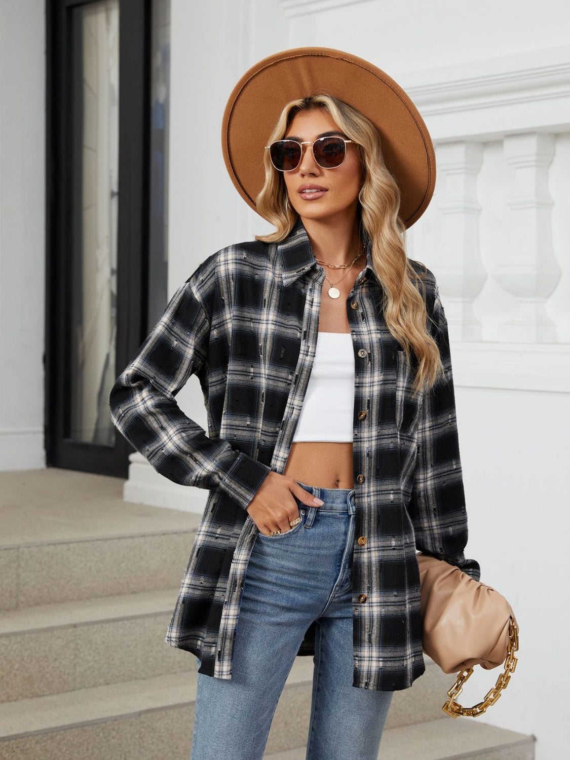 Ciderwood Plaid Button Up Long Sleeve Shirt