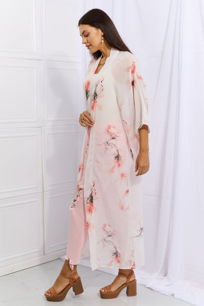 Ethereal Elegance Floral Chiffon Kimono Cardigan