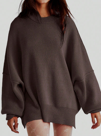 Hemlock Haze Reverse Seam Side Slit Sweater