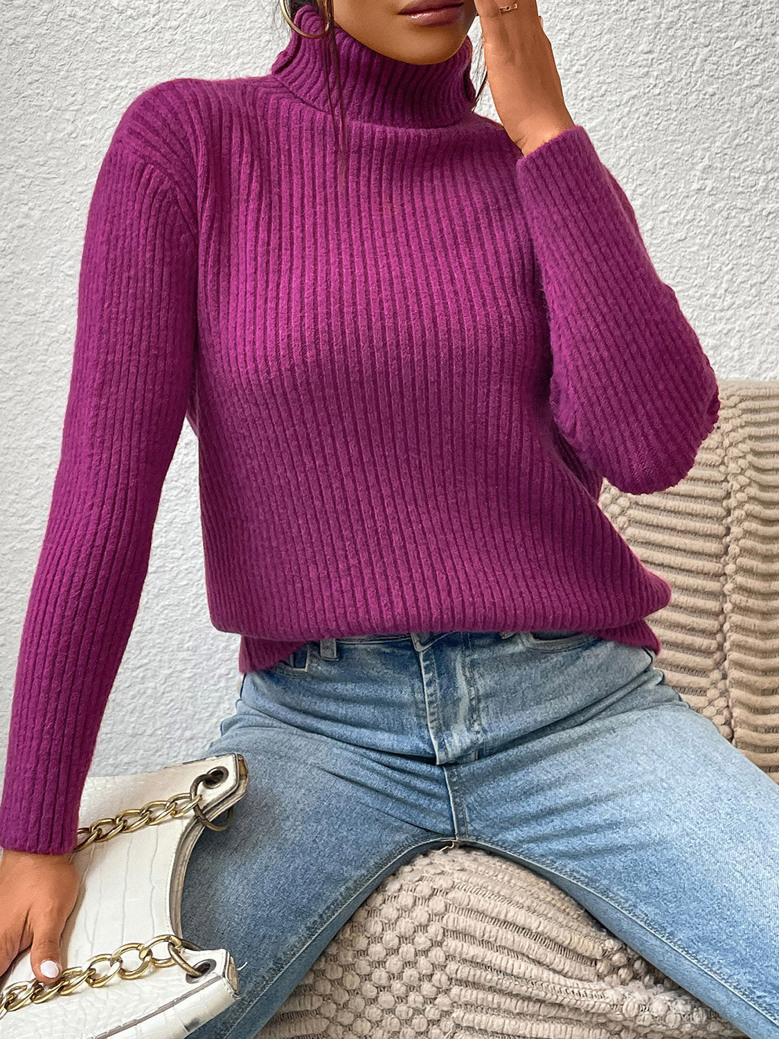 Classical Cleo Turtle Neck Long Sleeve Sweater