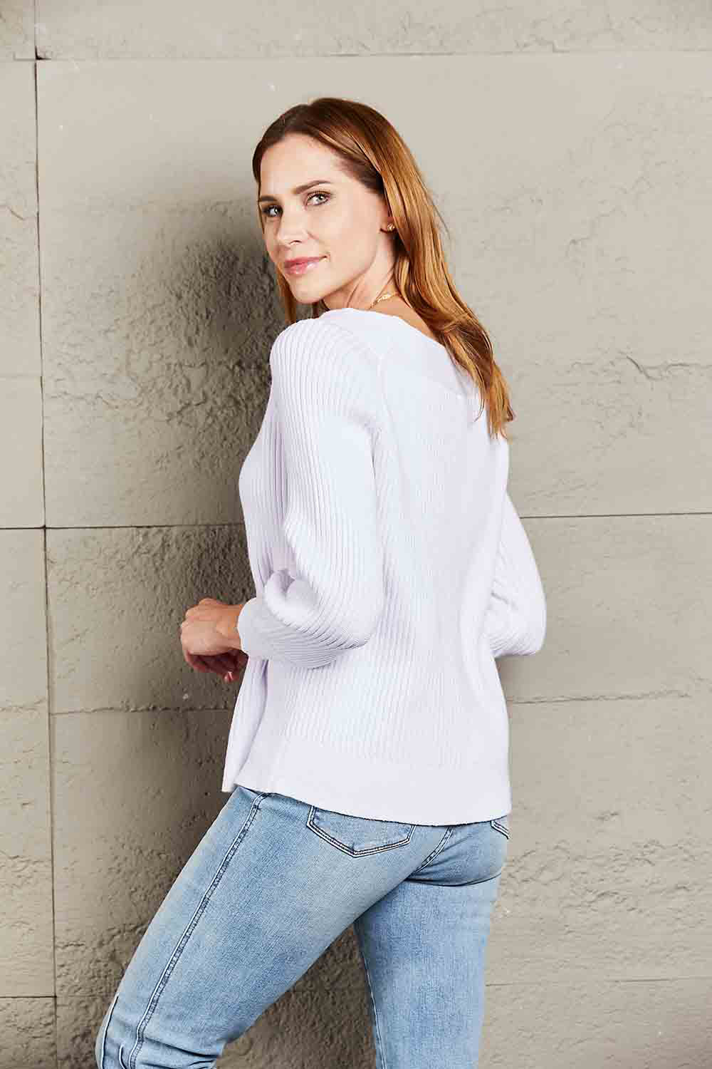 Classic Collette Off-Shoulder Rib-Knit Sweater