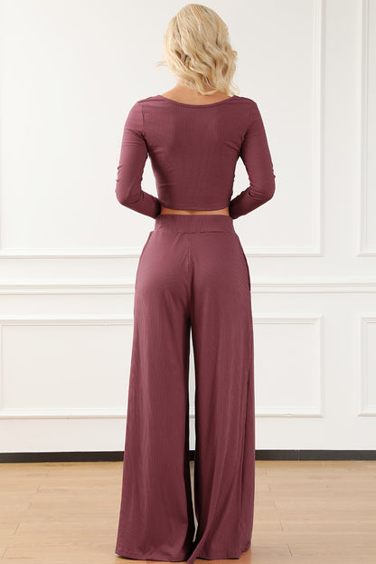 Coyotes Secret Ultra Comfort Crop Top and Pleated Lounge set