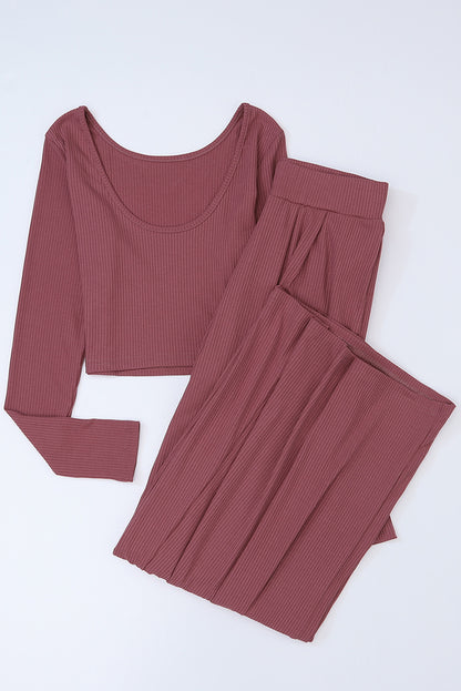 Coyotes Secret Ultra Comfort Crop Top and Pleated Lounge set