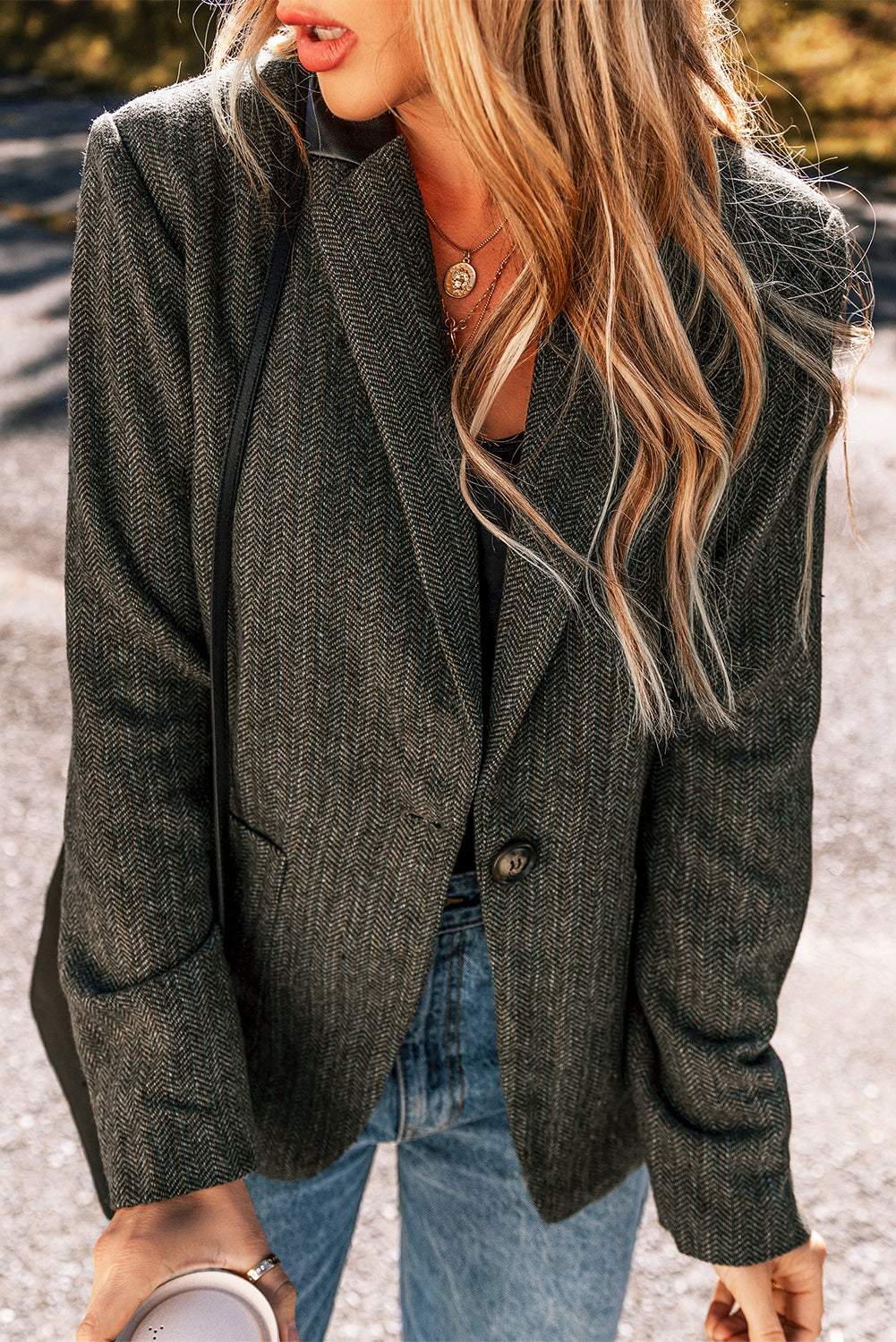 Rebel Quill Tweed Lapel Blazer Coat