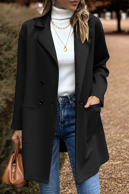 In The Queen's Court Lapel Collar Long Sleeve Blazer