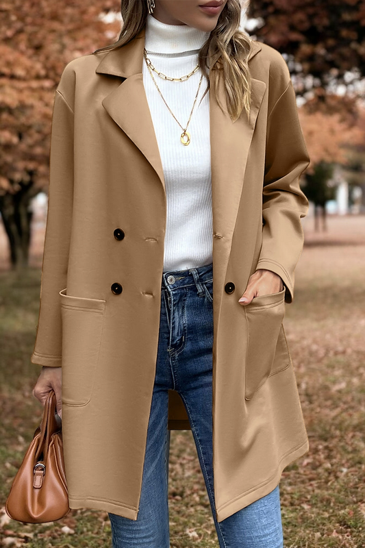 In The Queen's Court Lapel Collar Long Sleeve Blazer