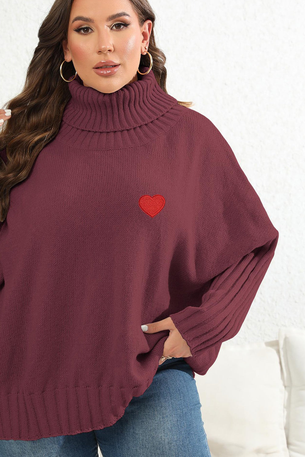 Tell-Tale Heart Plus Size Turtle Neck Sweater